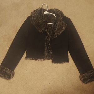 Express fur lined coat with fur cuffed sleeve
